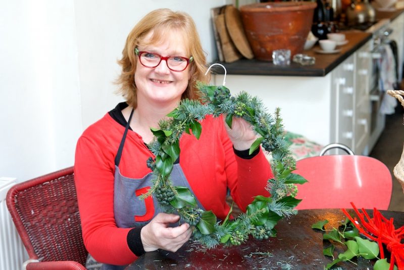 Floristry, Faversham, Christmas wreath, Julie Davies