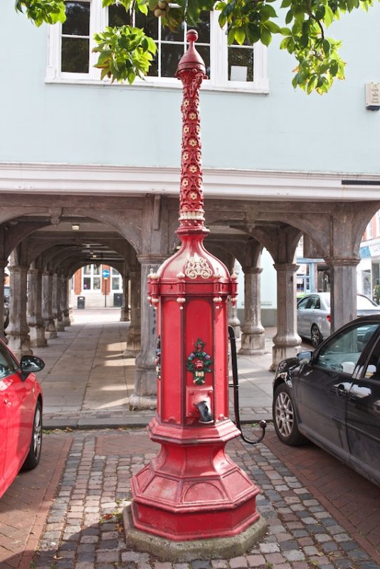 Victorian pump dated 1855 underneath the guildhall in Faversham