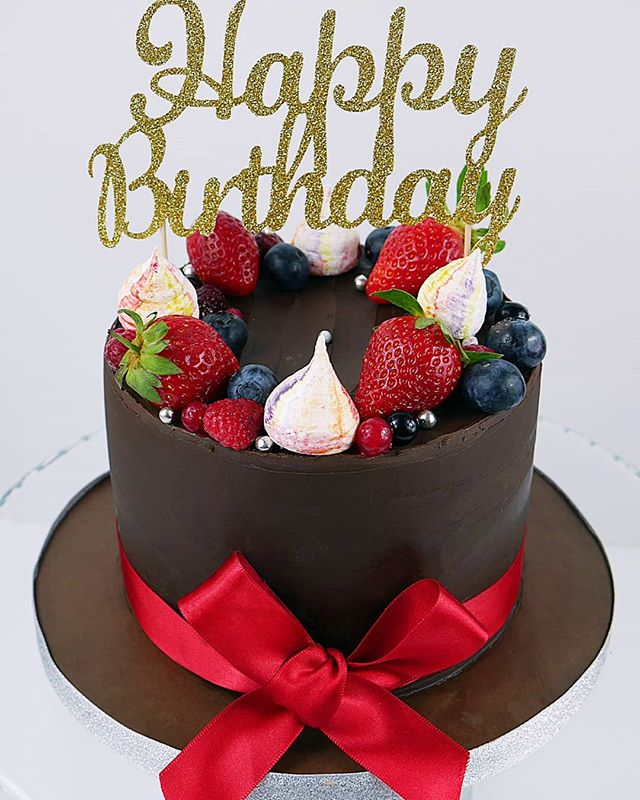 ganache birthday cake
