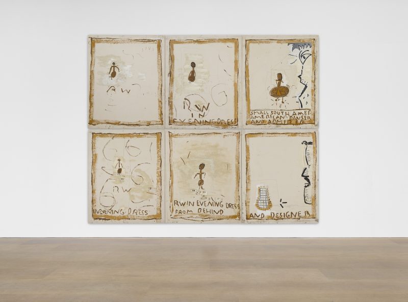 Drab Ant Work - RW in evening dress 2019 ©Rose Wylie. Courtesy of the artist and David Zwirner