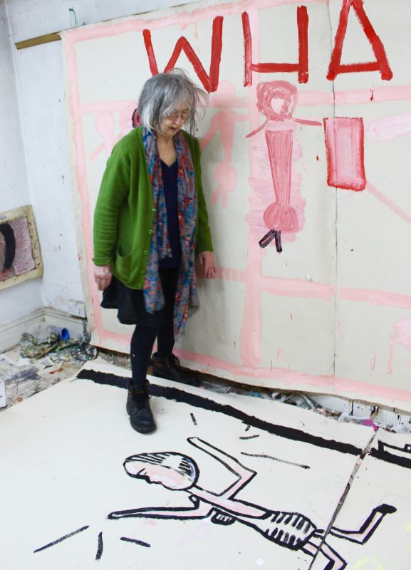 Rose Wylie in her studio