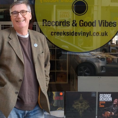 Simon Tyler outside Creekside Vinyl