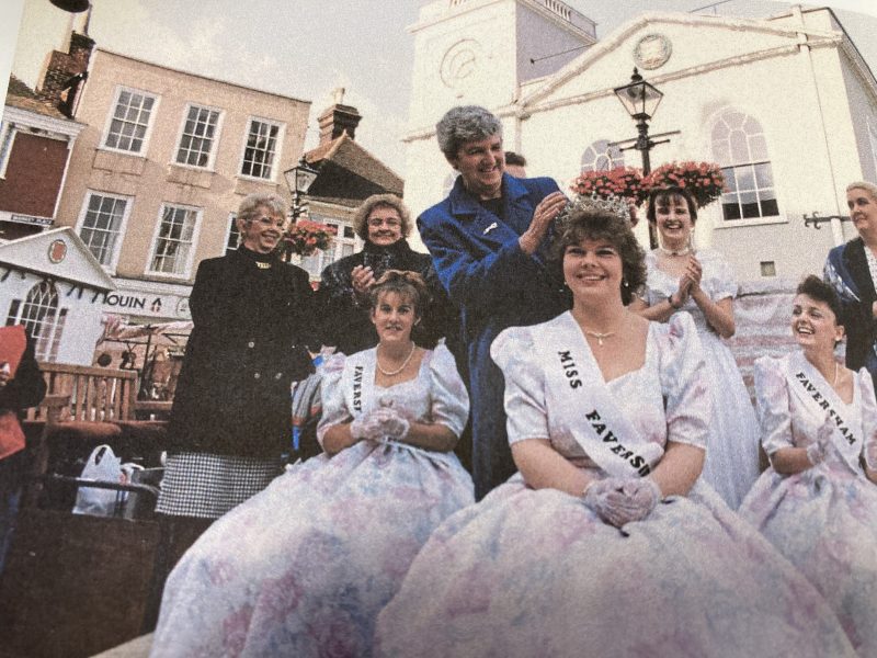The crowning of the Queen. Dawn Drury on the right. Photograph taken from Robert Turcan's book, Faversham Through Time
