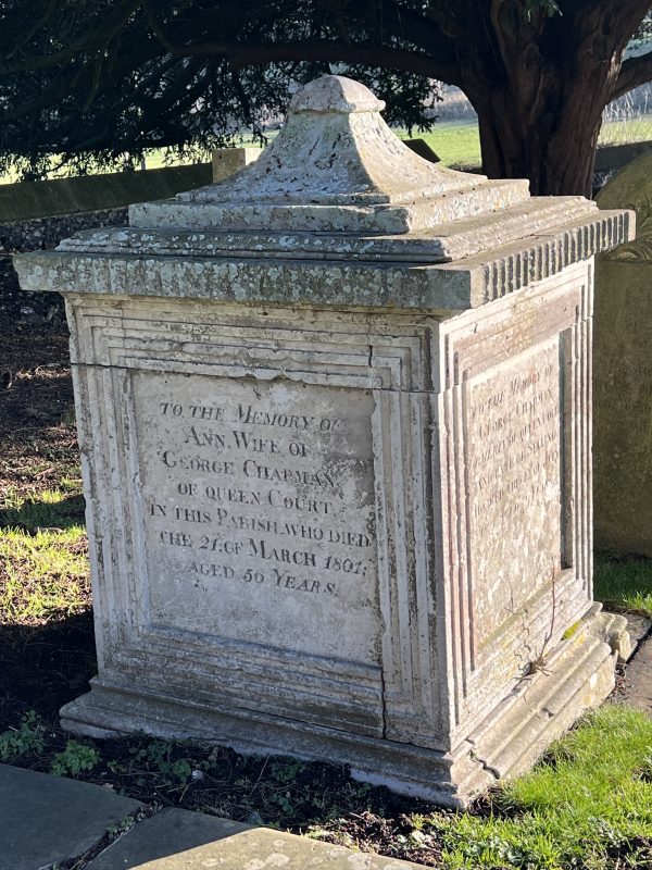 An elegant monument to Ann Chapman of Queen Court, Ospringe