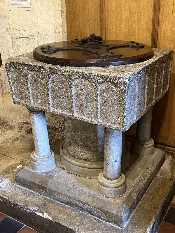 The handsome square Norman Bethersden marble font