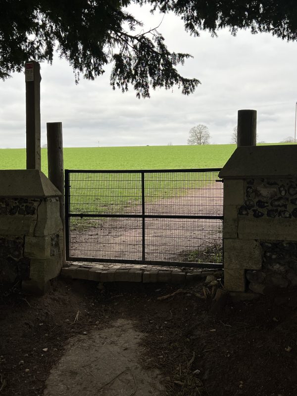 The footpath that was used by farmworkers coming into worship from the hop fields but is now popular with local dog walkers