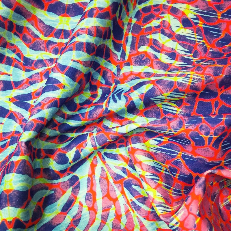 A jazzy design printed on lycra