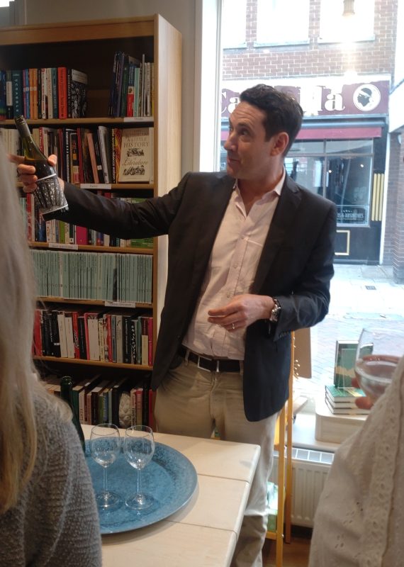 Henry Jeffreys, at the launch of his latest book Vines in a Cold Climate, at Top Hat and Tales in Faversham