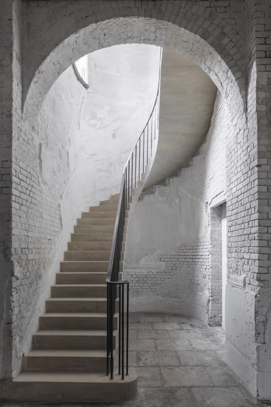 The elegant restored staircase