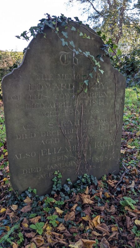 Town carpenter Edward Kirby, died at 18 in 1842, two years after his wife Sarah who died when she was 12. Until the Age of Marriage Act in 1929 which fixed the minimum age for marriage at 16, the minimum marriageable age was 12 for girls and 14 for boys
