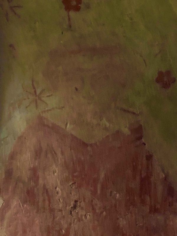 Wall painting of St Francis of Assis in the Beheading of John the Baptist in Doddington. The earliest known representation.