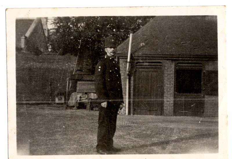 Sergeant Jenner in Faversham Police Station yard in 1930. Photo: Kent Police