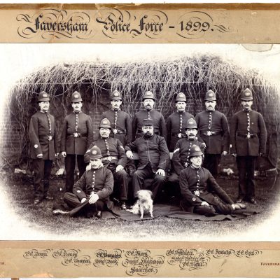 The Faversham Police Force in 1899 with their dog, Snatcher