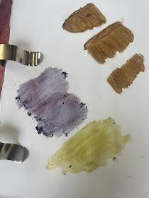 A sample of beautiful harmonious colours of botanical inks made from natural ingredients