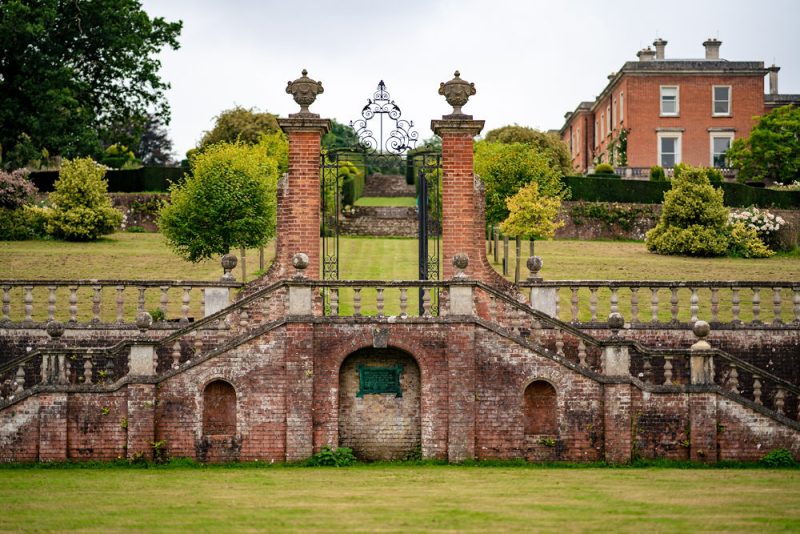 The splendid gates punctuate the terraces