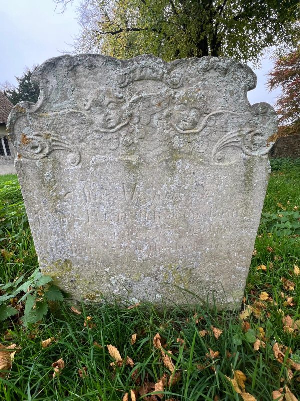 a fine tombstone in Luddenham graveyard