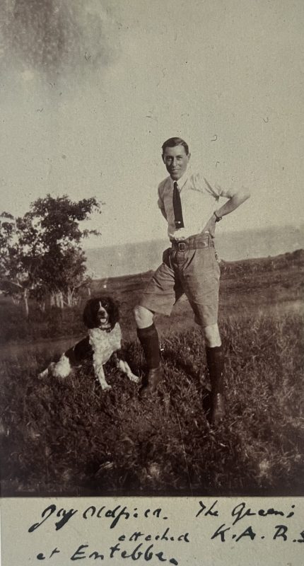 Guy Oldfield and Gib, 2 inches x 1 1/2 inches, photographed by Fred Oldfield in Africa