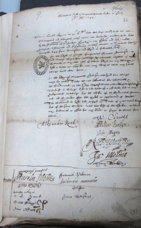 A certificate of the examination of accused witches (National Archives)