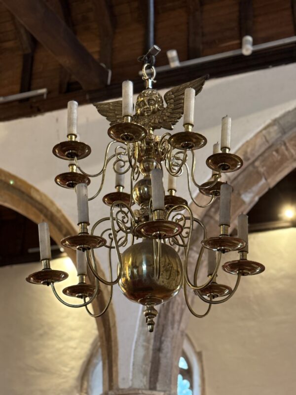 A 17th century chandelier, one of the earliest to be found in any church in Kent
