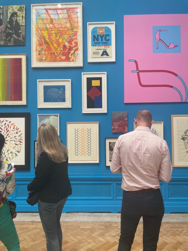 Guy Rutter's print 'Sennen' (centre bottom), printed by Sarah,at the 2024 Royal Academy Summer Show, where all 50 prints sold