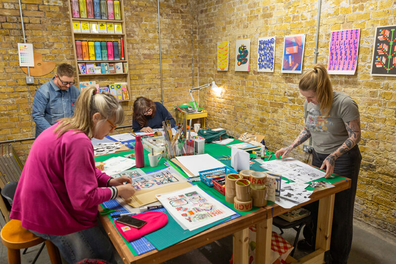 The Riso Club: (left to right) Zo Defferary, John Hogbin, Julia Woolf and Heather Moore